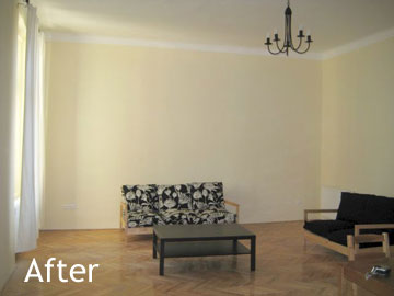 Living room after renovation and furnishing