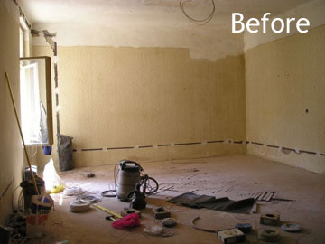 Living room before renovation and furnishing